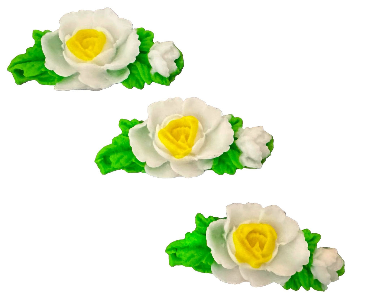 Lot de 3 décorations comestibles en sucre, décorations roses de chez Sugar Paste Nati Shop