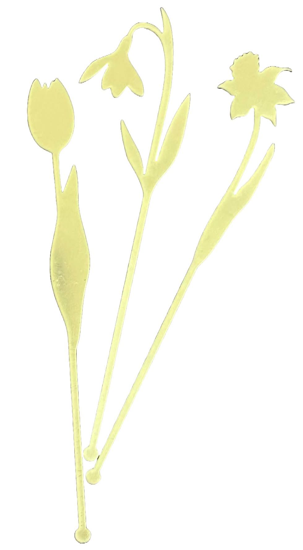 Lot de 3 décorations acryliques non comestibles, Fleurs printanières Nati Shop