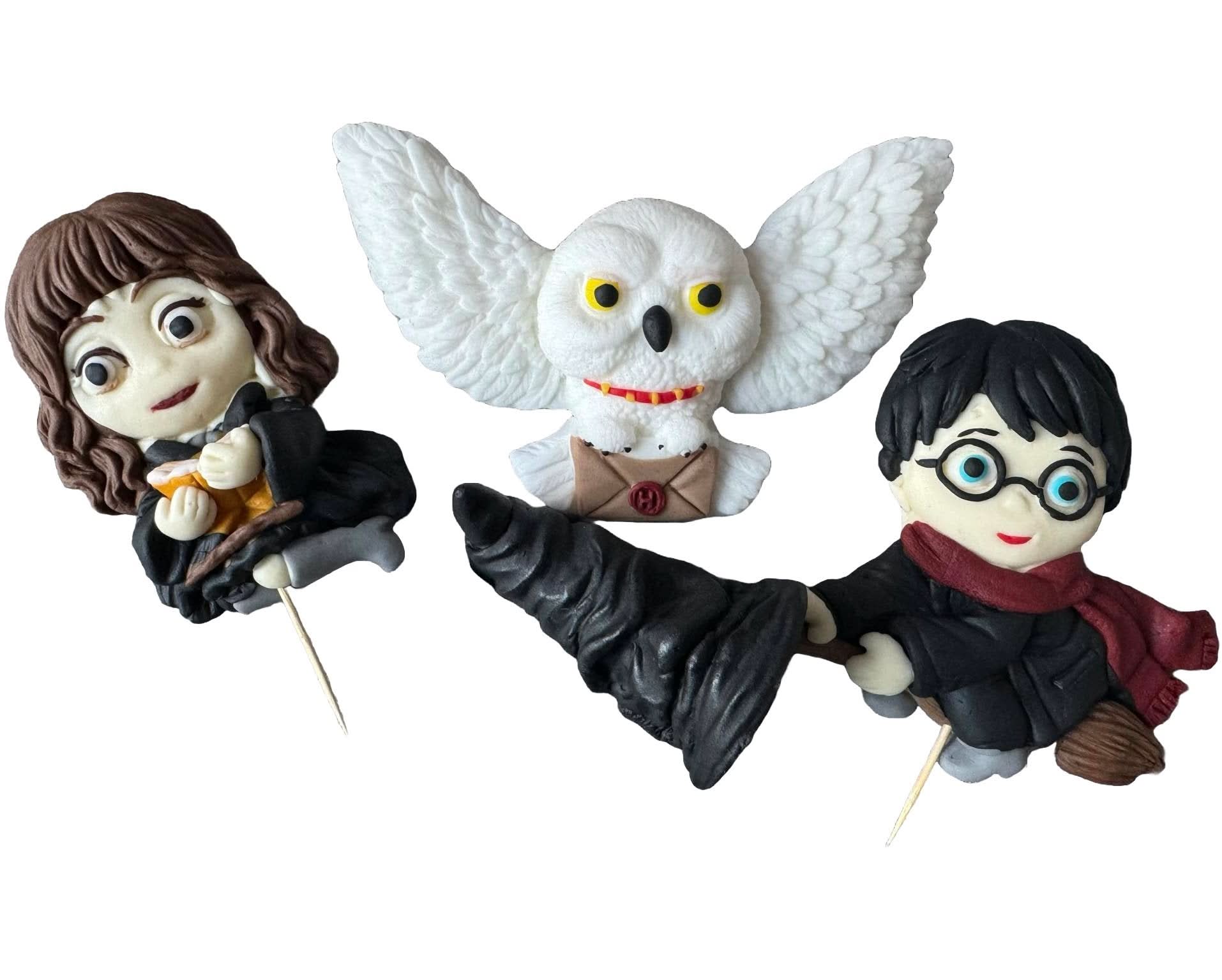 Lot de 4 décorations comestibles en sucre, Décorations en pâte à sucre Harry Potter Nati Shop