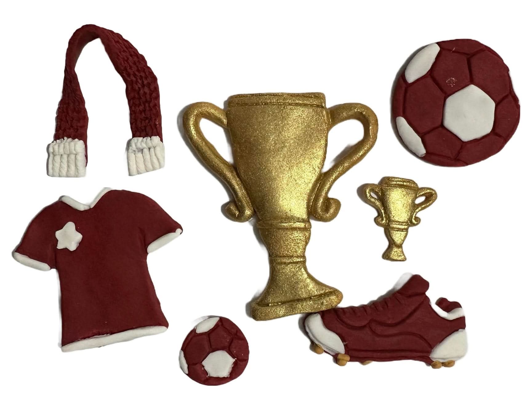 Ensemble de décorations comestibles en sucre, Décorations en Pâte à Sucre Football Nati Shop