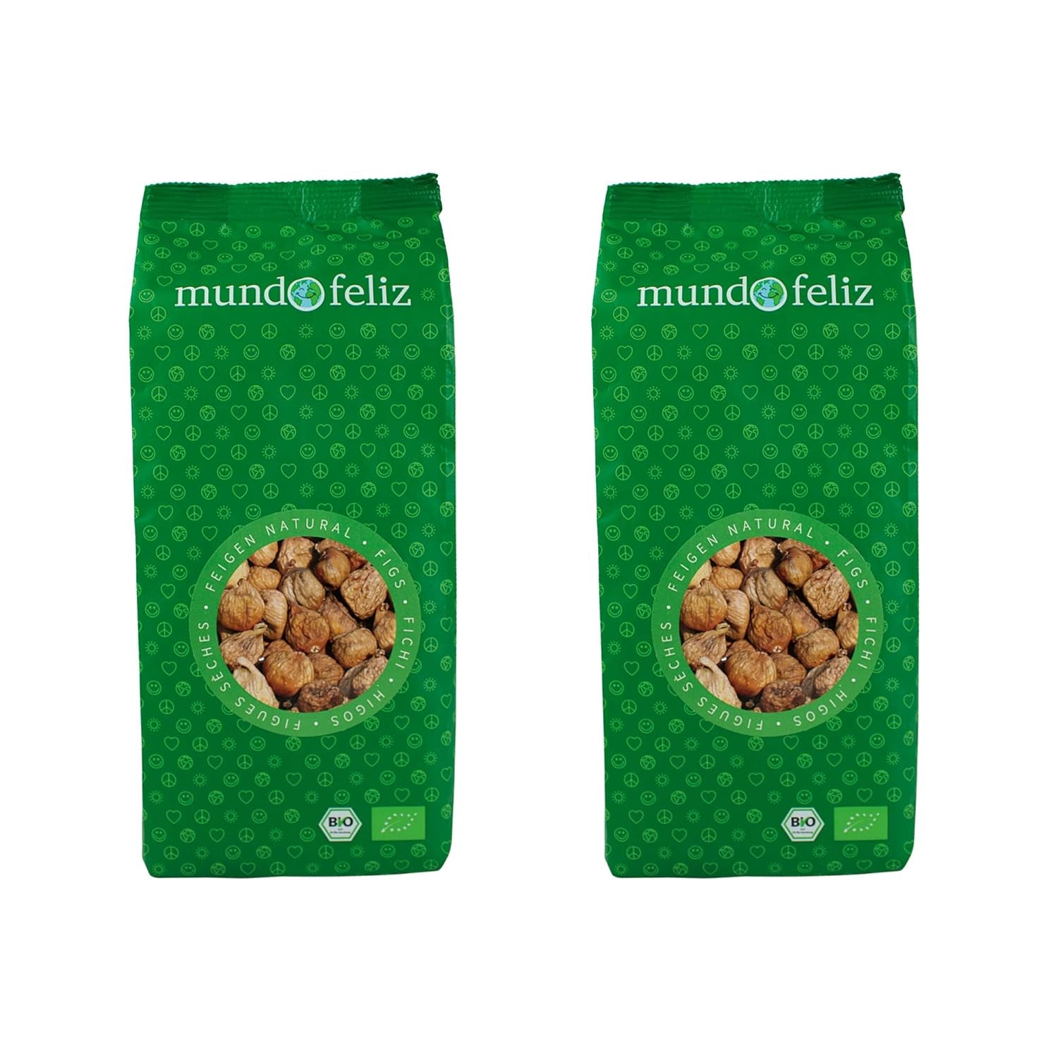 Mundo Feliz Figues Séchées issues de l'Agriculture Biologique, 2 x 500g Produits Secs Naty Shop Default Title