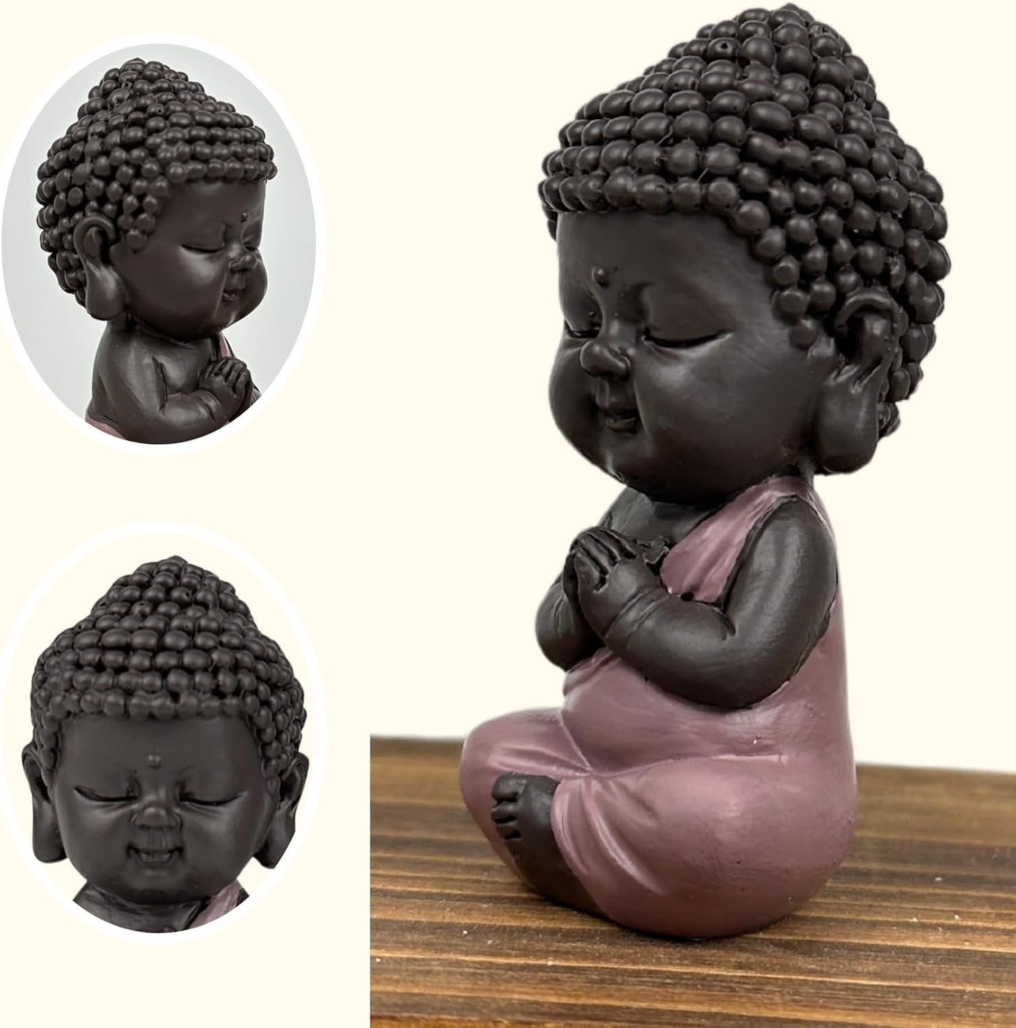 Figurine Bébé Bouddha Toge Rose - Figurine inspirante et joyeuse - Talisman positif Concentration - Idée cadeau mignonne et spirituelle - H 7 cm - Zen'Light Statuettes et sculptures Naty Shop