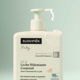 Suavinex, Syndet shampoing bébé peau et cheveux, sans savon, 750 ml + lotion corporelle hydratante, 750 ml, adapté aux peaux sensibles et aux nouveau-nés, avec 90% à 93% d'ingrédients naturels. Enfants - Bains et soins Naty Shop
