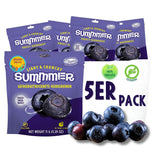 Fraises lyophilisées Summer - paquet de 5 - délicieux snacks croquants sans sucre, 100% naturels, pour enfants et adultes, idéal pour les céréales et les boîtes à lunch (55g) Produits déshydratés Naty Shop Pack de 5 Myrtilles