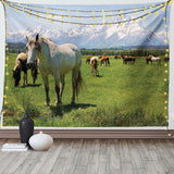 Tapisserie abakuhaus esprit d'aventure dessins de carte du monde animal Maison - Accessoires et Décorations Naty Shop Salutations blanc 230L X 140B Cm