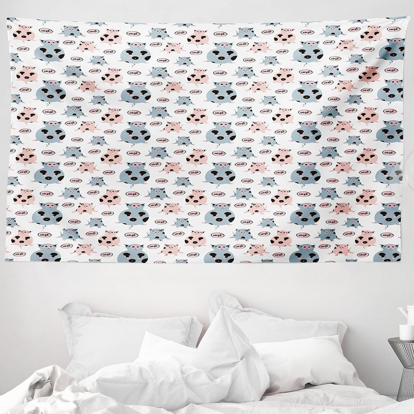 Tapisserie abakuhaus esprit d'aventure carte animale du monde du dessin animé - Naty Shop