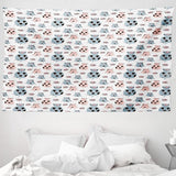 Tapisserie abakuhaus esprit d'aventure carte animale du monde du dessin animé - Naty Shop