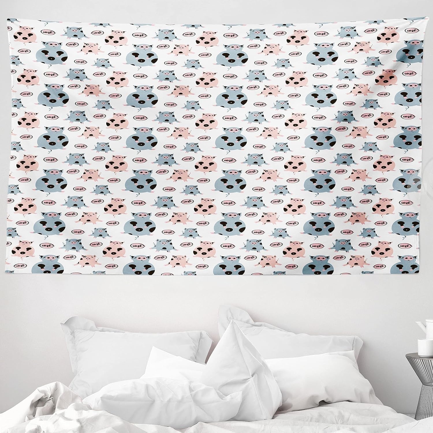 Tapisserie abakuhaus esprit d'aventure carte animale du monde du dessin animé - Naty Shop