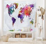Tapisserie abakuhaus esprit d'aventure carte animale du monde du dessin animé - Naty Shop
