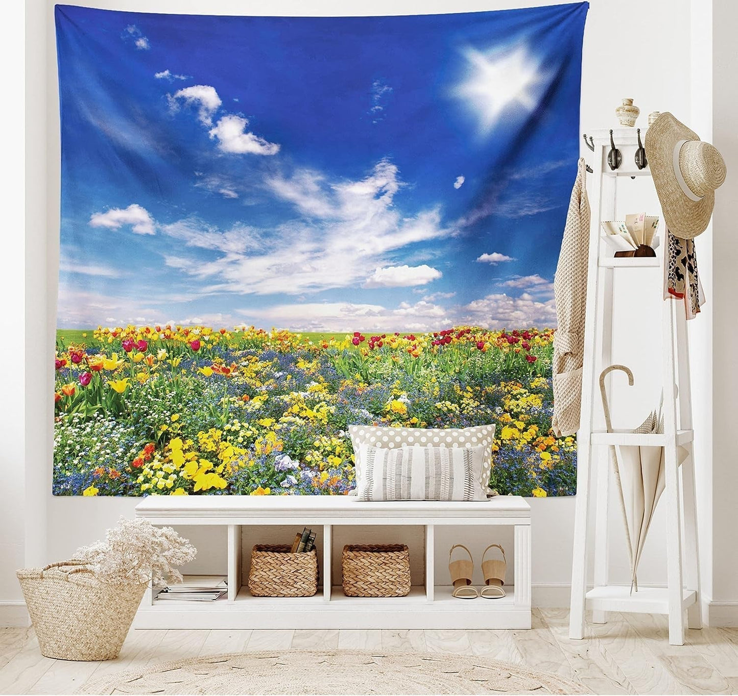 Tapisserie abakuhaus esprit d'aventure carte animale du monde du dessin animé - Naty Shop