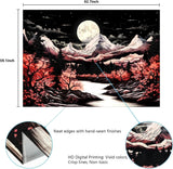 Tapisserie alishomtll scène de montagne lune forêt montagnes Maison - Accessoires et Décorations Naty Shop