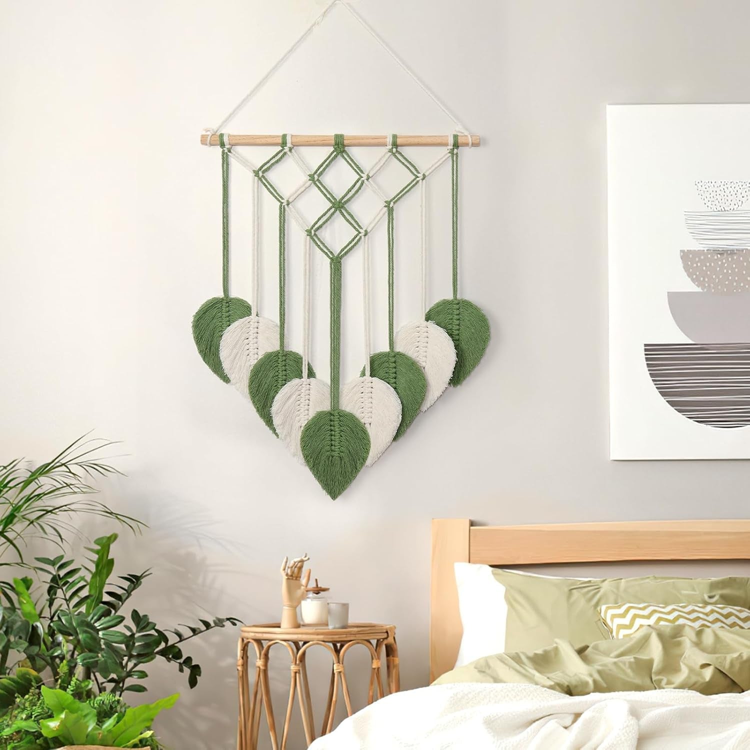 Tapisserie astnic tapisserie tissée feuilles vertes Accueil - Accessoires et Décorations Naty Shop
