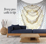 Tapisserie mandala métallisé doré jeté de plage indien en coton Casa - Accessoires et Décorations Naty Shop