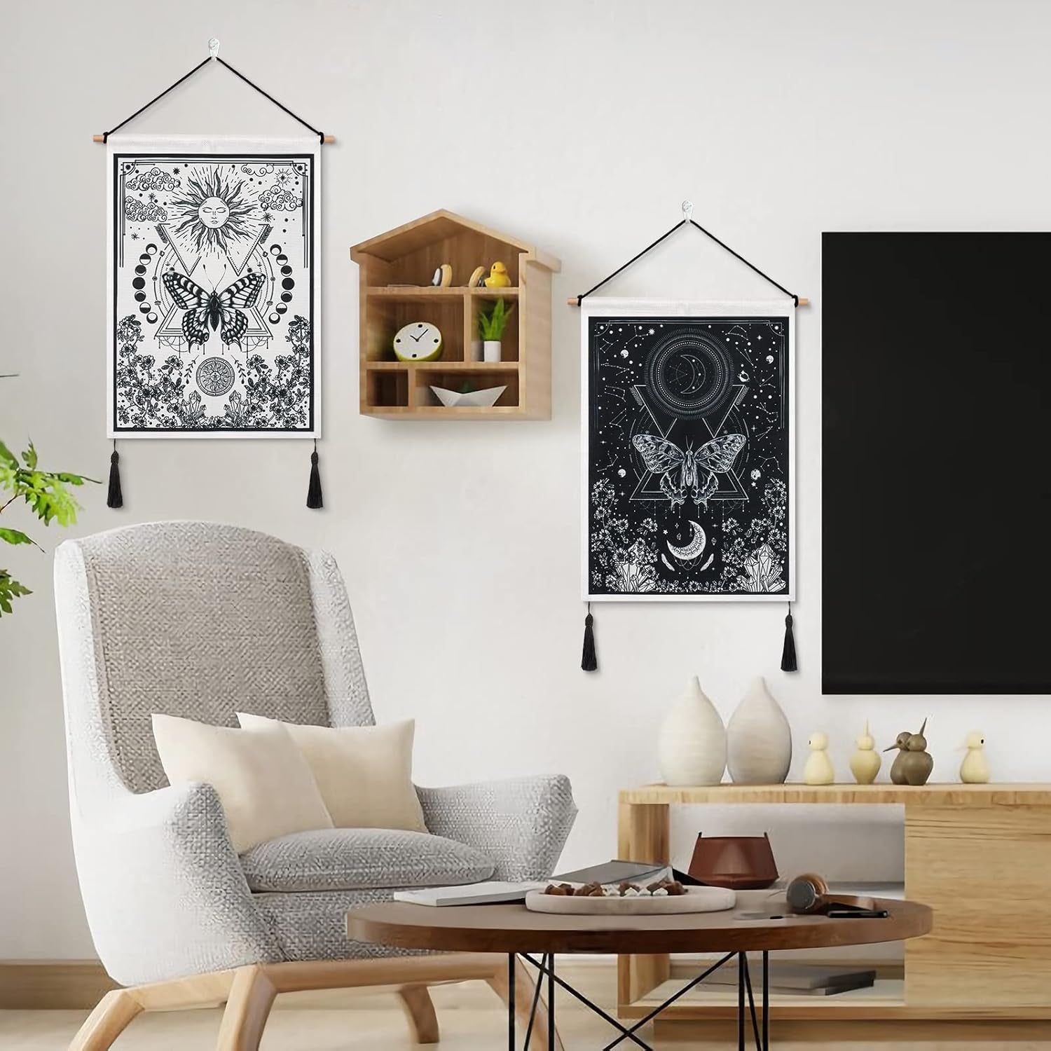 Tapisserie betylfoy pièces petites tapisseries paillettes soleil lune Maison - Accessoires et Décorations Naty Shop