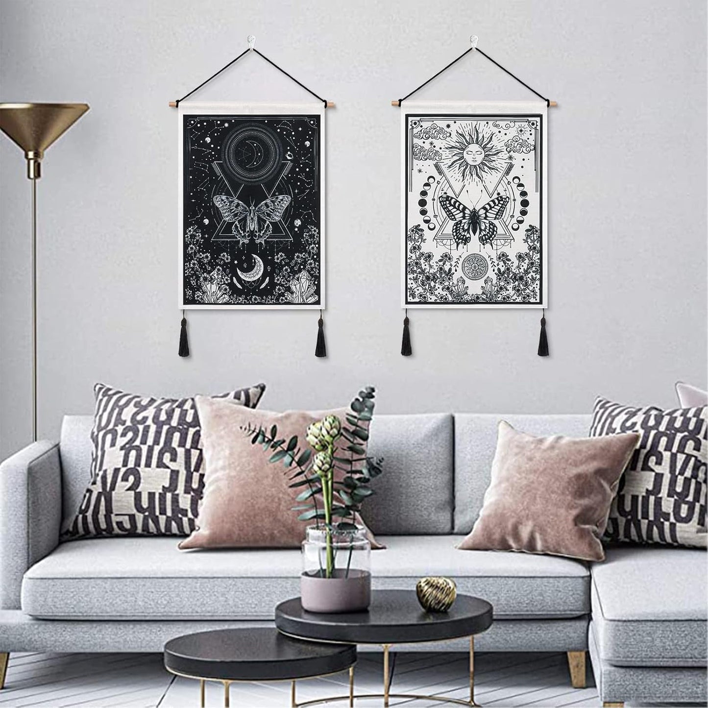 Tapisserie betylfoy pièces petites tapisseries paillettes soleil lune Maison - Accessoires et Décorations Naty Shop