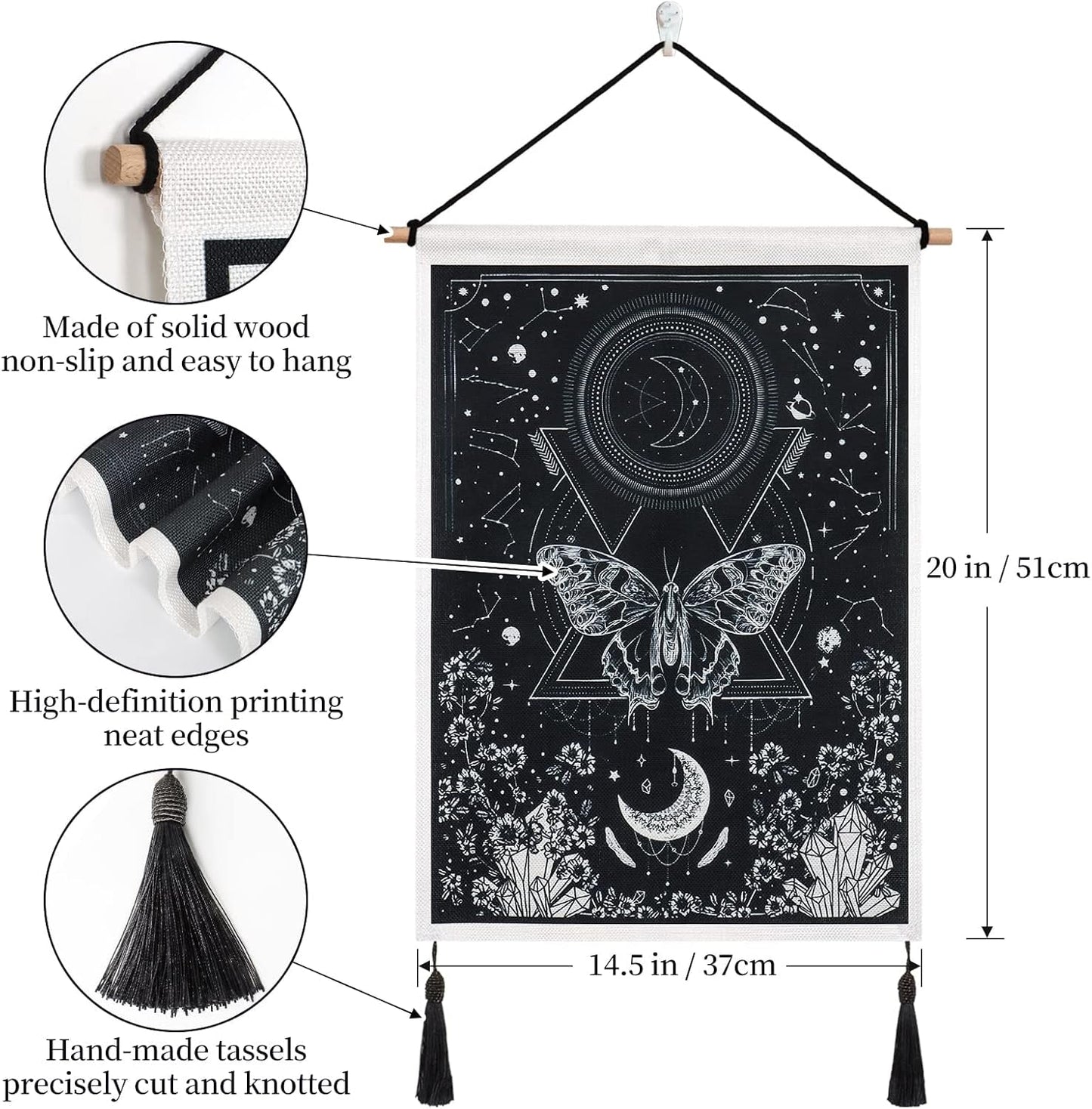 Tapisserie betylfoy pièces petites tapisseries paillettes soleil lune Maison - Accessoires et Décorations Naty Shop