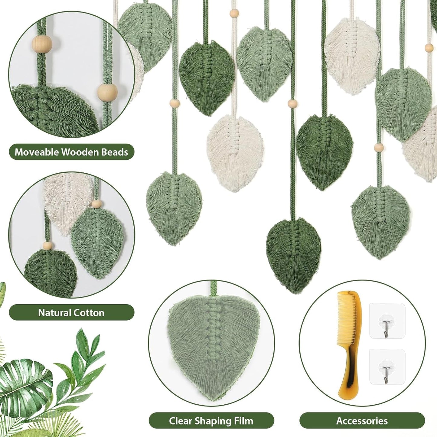 Tapisserie betylfoy tenture murale grande feuille déco Maison - Accessoires et Décorations Naty Shop