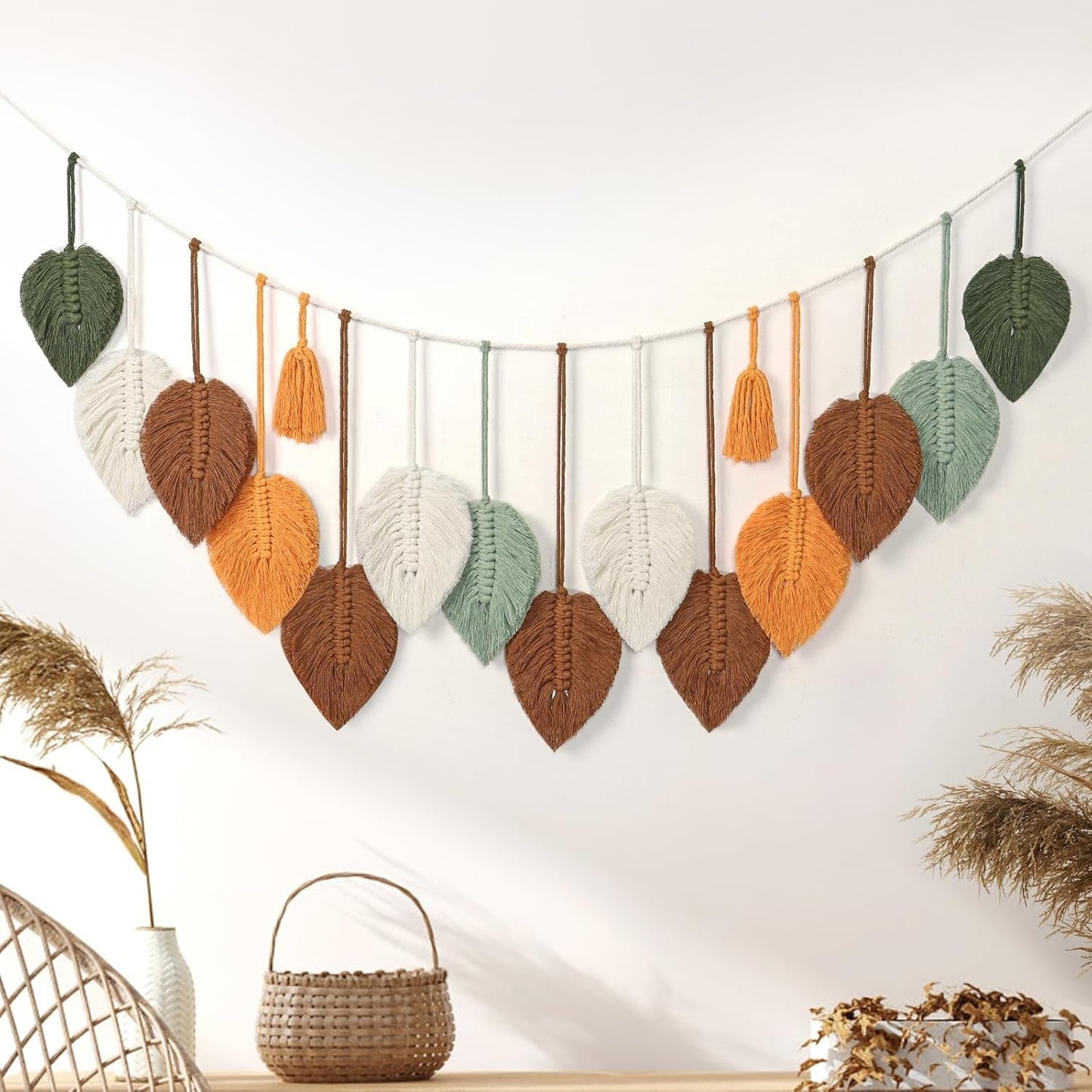 Tapisserie betylfoy tenture murale grande feuille déco Maison - Accessoires et Décorations Naty Shop Orange