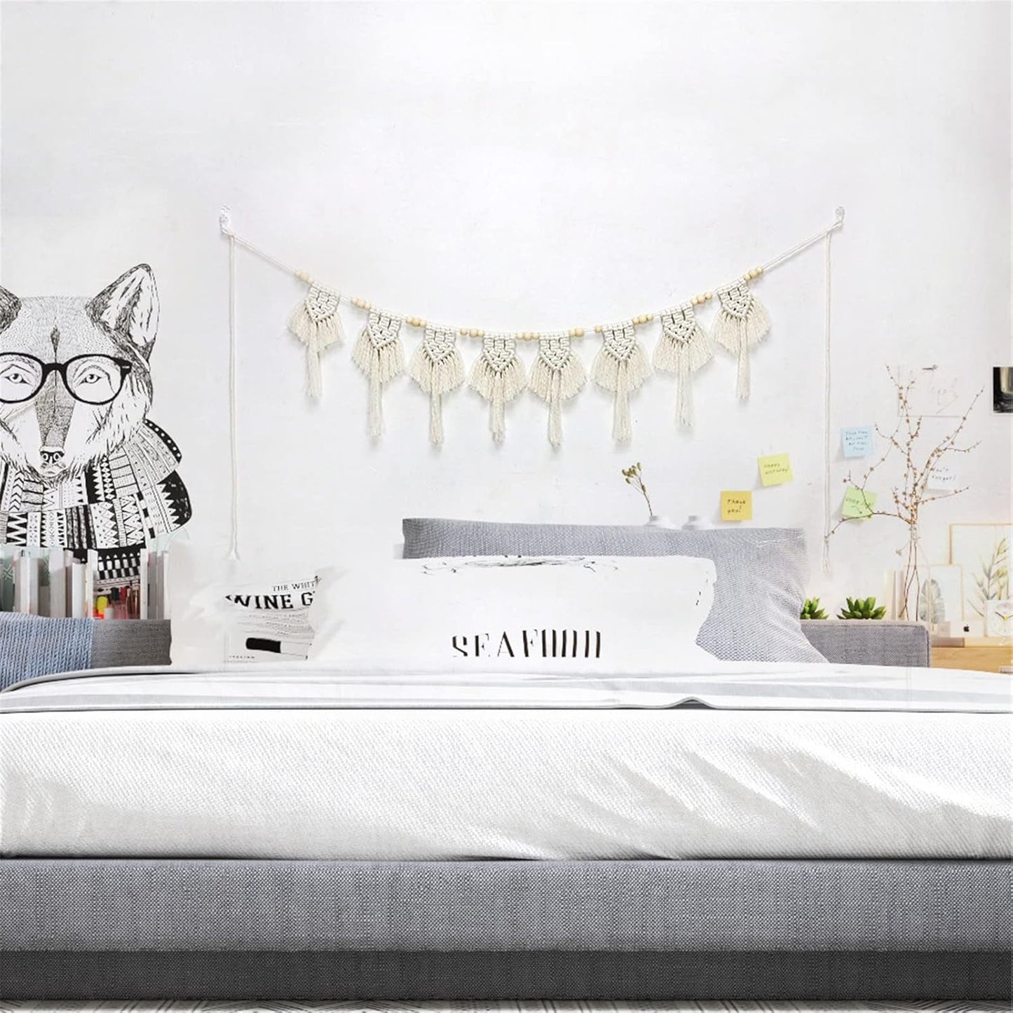 Tapisserie coton pompons tissé bannière plate Accueil - Accessoires et Décoration Naty Shop