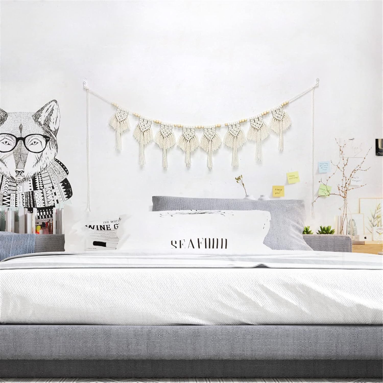 Tapisserie coton pompons tissé bannière plate Accueil - Accessoires et Décoration Naty Shop