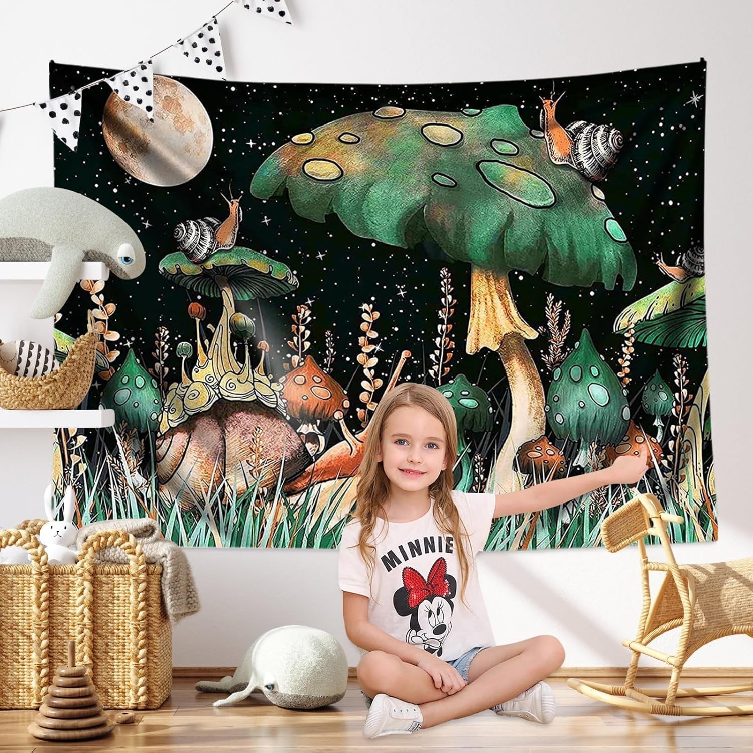 Tapisserie champignons de la jungle suspendus escargots de la forêt Accueil - Accessoires et Décorations Naty Shop