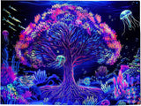 Tapisserie arbre de vie mandala fluorescent Accueil - Accessoires et Décorations Naty Shop Default Title