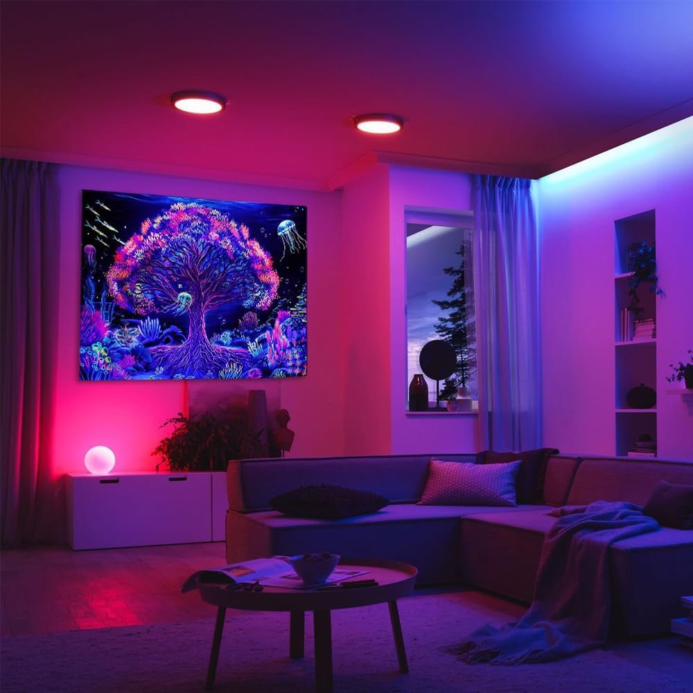 Tapisserie arbre de vie mandala fluo Accueil - Accessoires et Décorations Naty Shop