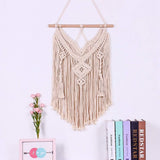 Tapisserie déco attrape-rêves tissé blanc décoration murale Maison - Accessoires et Décoration Naty Shop Pompons en dentelle