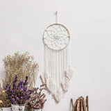 Tapisserie déco attrape-rêves tissé blanc décoration murale Maison - Accessoires et Décorations Naty Shop