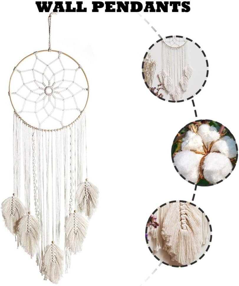 Tapisserie déco attrape-rêves tissé blanc décoration murale Maison - Accessoires et Décorations Naty Shop