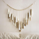 Tapisserie déco suspendue tissée pastorale en perles de bois Maison - Accessoires et Décorations Naty Shop