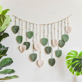 Grande tapisserie décoration tissée perles feuilles de bois Accueil - Accessoires et Décorations Naty Shop Default Title