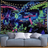 Tapisserie dremisland blacklight champignon psychédélique réactif galaxie mur Maison - Accessoires et Décorations Naty Shop