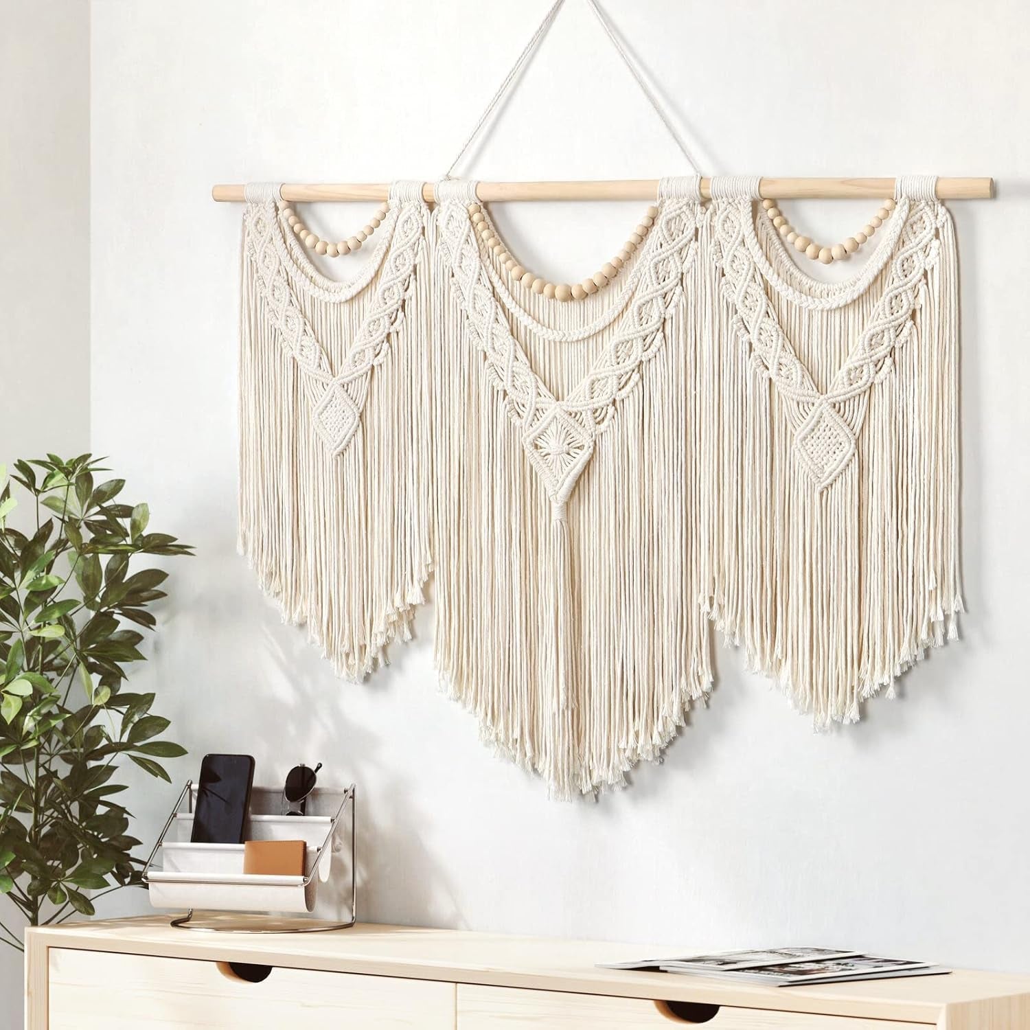 Tapisserie dremisland grande déco tissée beige Casa - Accessoires et Décorations Naty Shop