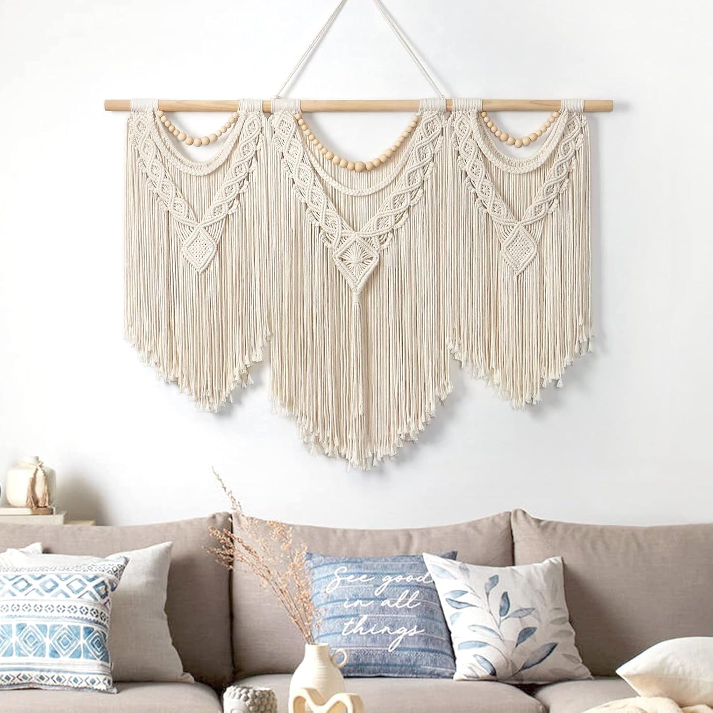 Tapisserie dremisland grande déco tissée beige Casa - Accessoires et Décorations Naty Shop