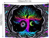 Tapisserie fluorescente arbre vie lune psychédélique Accueil - Accessoires et Décorations Naty Shop