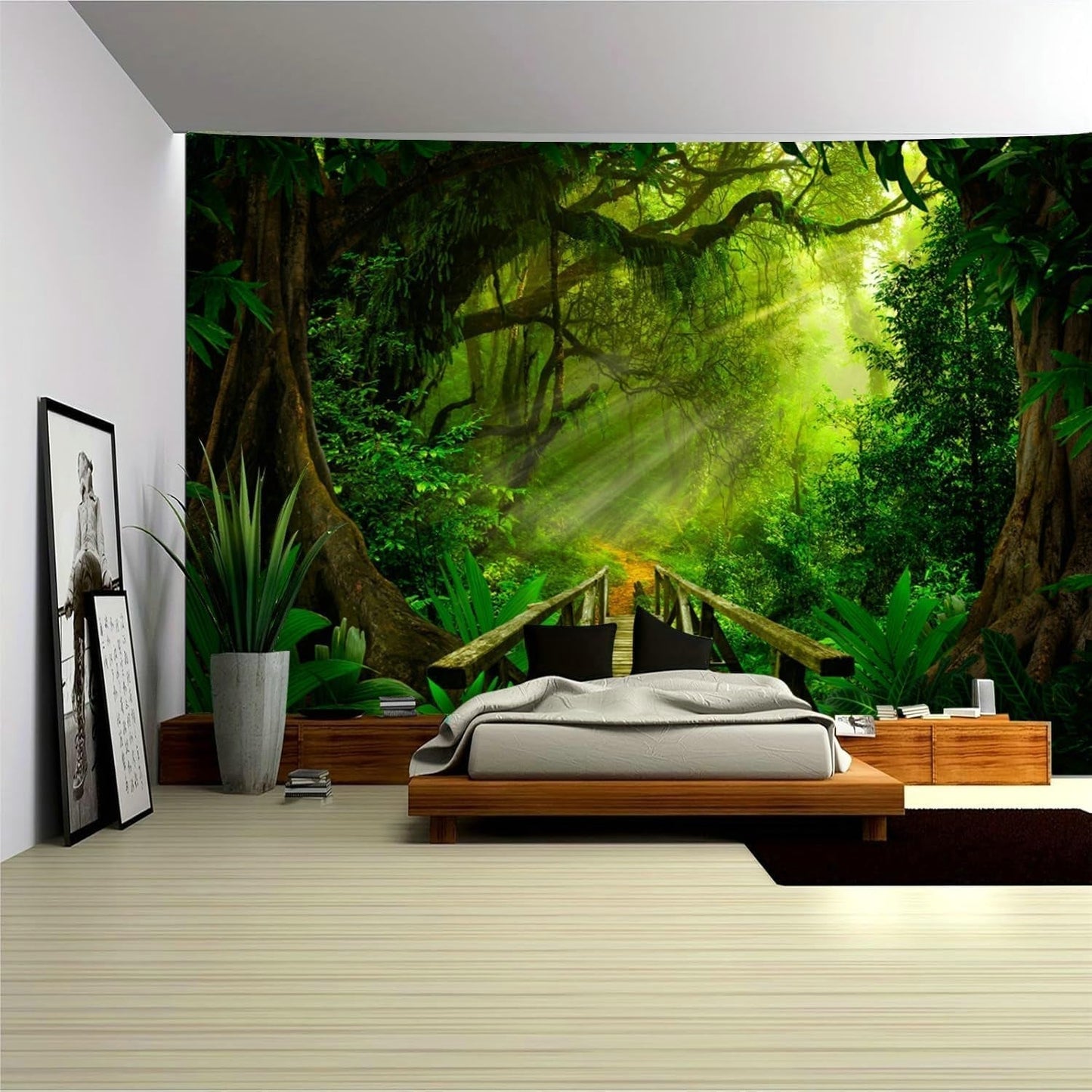 Tapisserie vert forêt à suspendre en extérieur Maison - Accessoires et Décorations Naty Shop