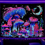 Tapisserie galaxie lumière noire ciel étoilé bleu réactif Maison - Accessoires et Décorations Naty Shop Champignon 200L X 150B Cm