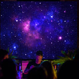 Tapisserie galaxie lumière noire ciel étoilé bleu réactif Accueil - Accessoires et Décorations Naty Shop