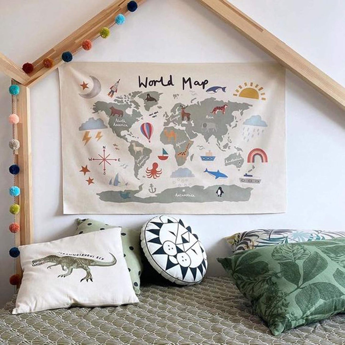 Haokaini tapisserie carte du monde lit bébé photo Accueil - Accessoires et Décoration Naty Shop