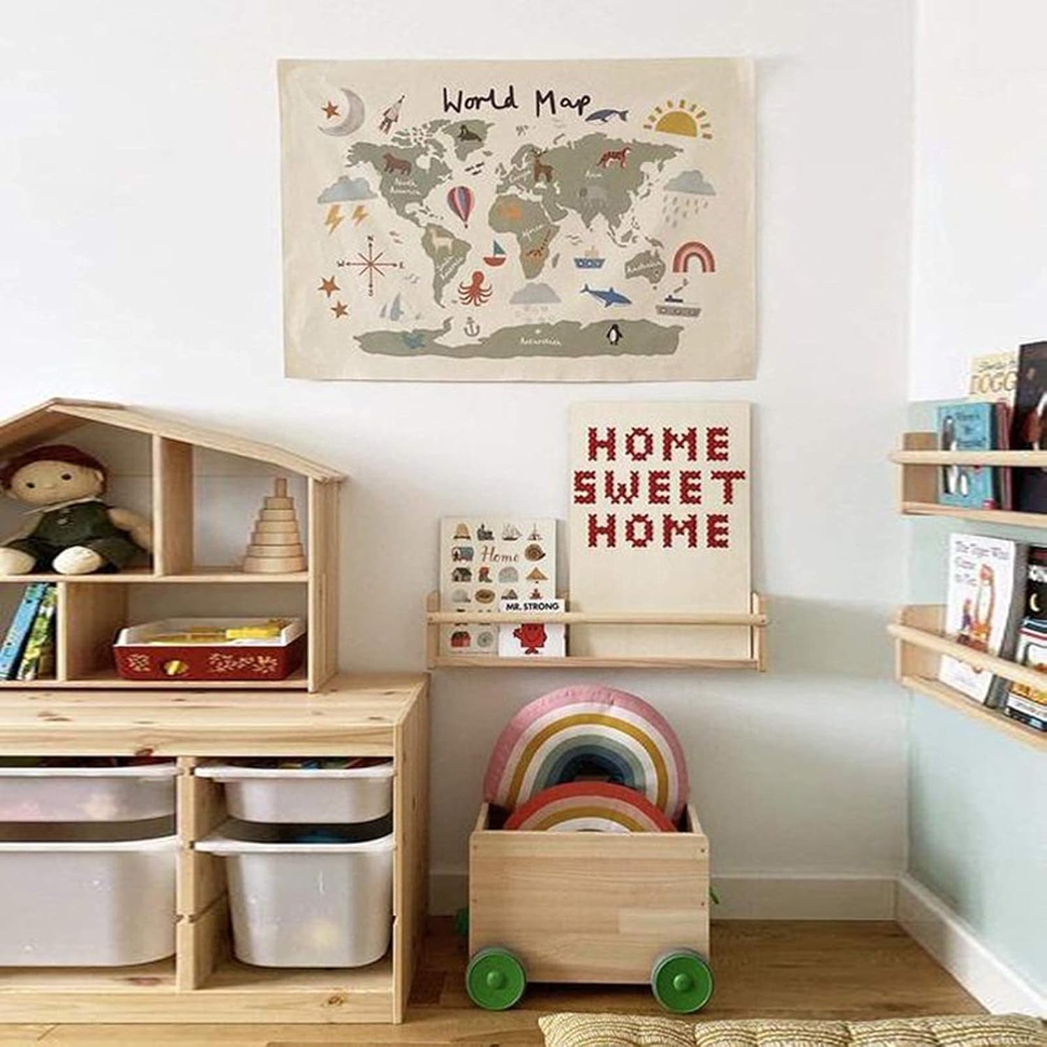 Haokaini tapisserie carte du monde lit bébé photo Accueil - Accessoires et Décoration Naty Shop