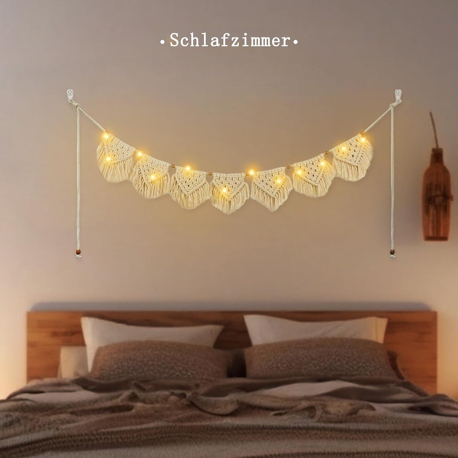 Tapisserie ihonyi déco chic guirlande frangée led Maison - Accessoires et Décorations Naty Shop