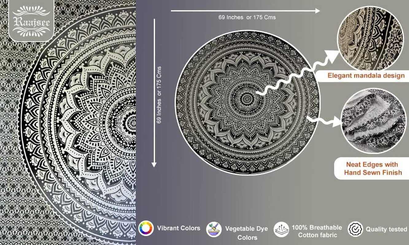 Tapisserie Inde serviette de plage ronde mandala hippiegrand indien Maison - Accessoires et Décorations Naty Shop