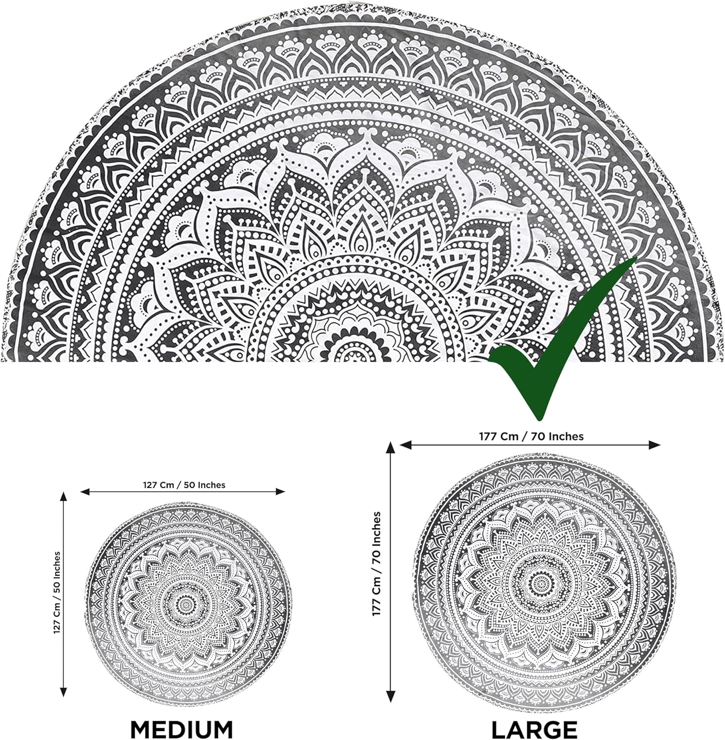 Tapisserie Inde serviette de plage ronde mandala hippiegrand indien Maison - Accessoires et Décorations Naty Shop