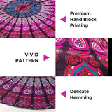 Serviette de plage tapisserie Inde ronde mandala hippie violet Accueil - Accessoires et Décoration Naty Shop