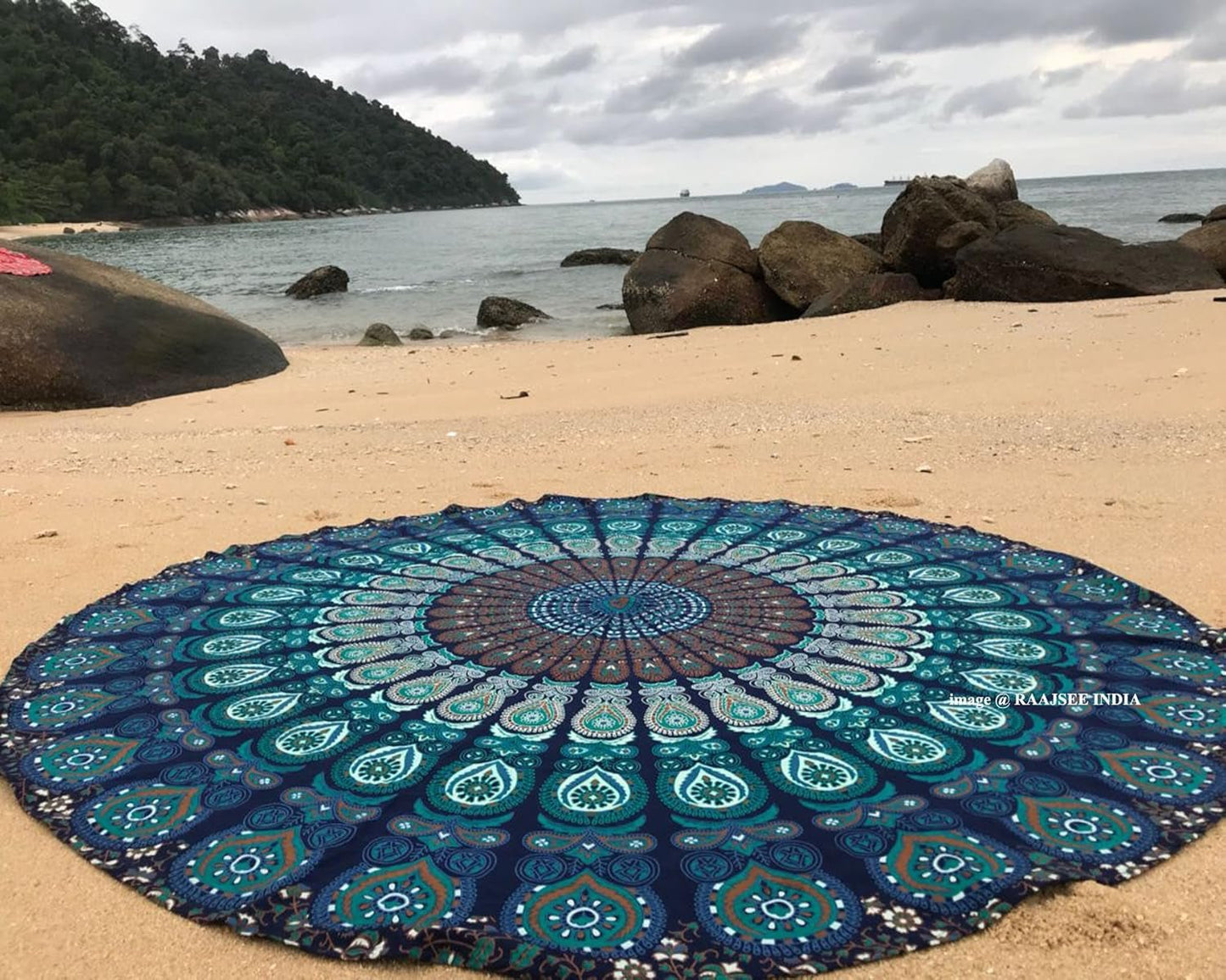Tapisserie Inde serviette de plage ronde mandala hippie grande Maison Indienne - Accessoires et Décorations Naty Shop Default Title