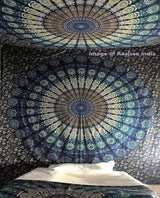 Tapisserie indienne mandala psychédélique éléphant bleu turquoise Accueil - Accessoires et Décorations Naty Shop