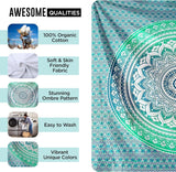 Tapisserie indienne mandala vert décoration esthétique Décoration d'intérieur - Accessoires et Décorations Naty Shop