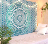 Tapisserie indienne mandala vert décoration esthétique Décoration d'intérieur - Accessoires et Décorations Naty Shop