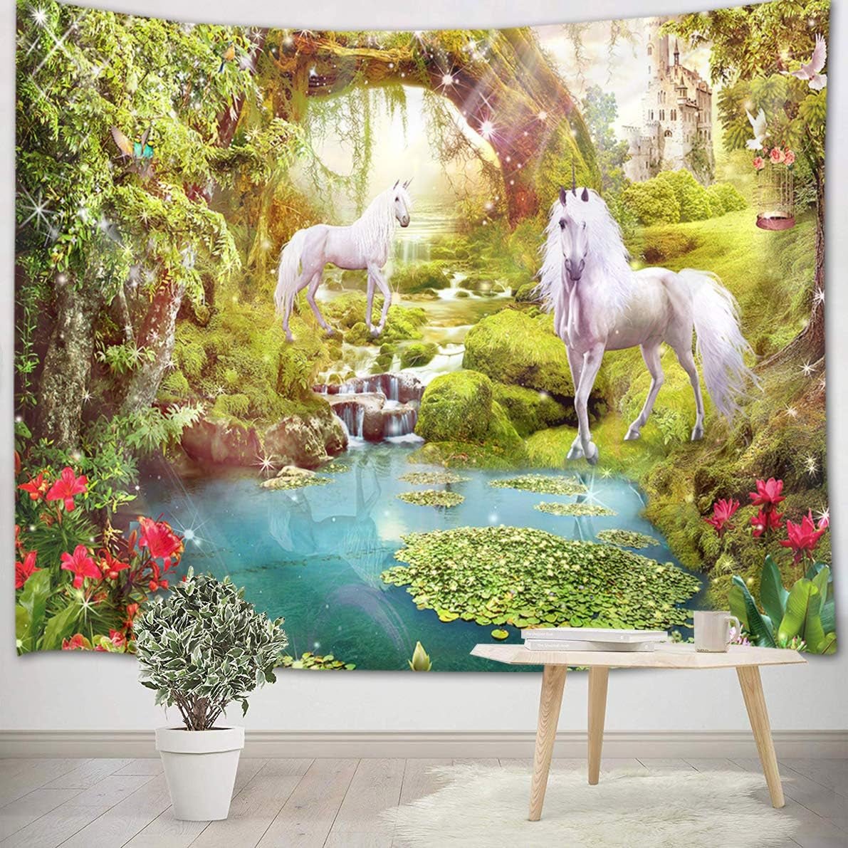 Tapisserie japonaise panza fleurs de cerisier rouge mur soleil Accueil - Accessoires et Décorations Naty Shop Multi 11 235L X 180B Cm